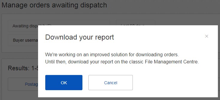 Ebay's Excuse For
              Removing Download Report from Seller Hub