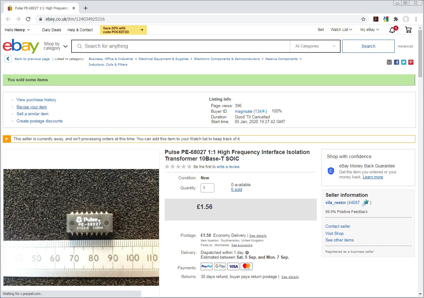 Ebay Malfunction Damages Sales By Incorrect Holiday Display
        02-09-2020