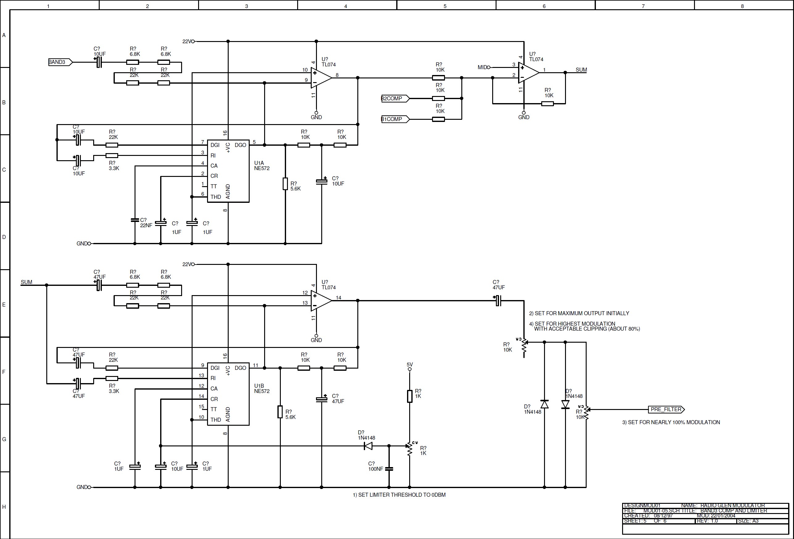 click to enlarge 100% Modulation Limiter Used in
the HJW Electronics Radio Glen Transmitter
