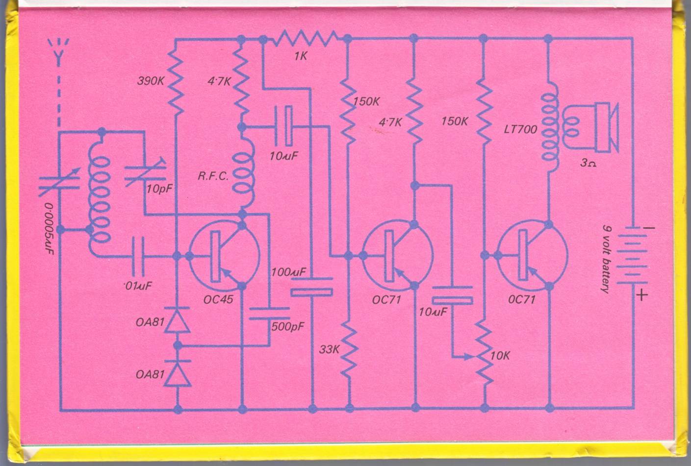 click to enlarge Regenerative Reflex Ladybird
Radio Electronic Schematic Diagram