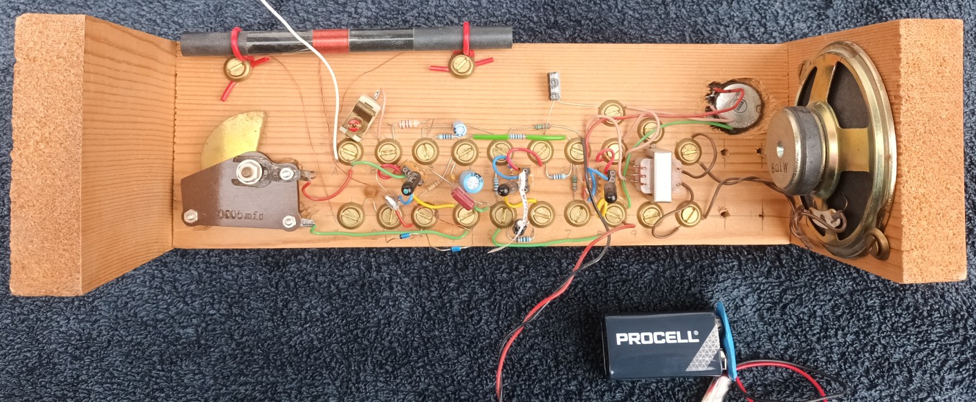click to enlarge The Completed Ladybird Radio
Rear Angle Showing The Current Components