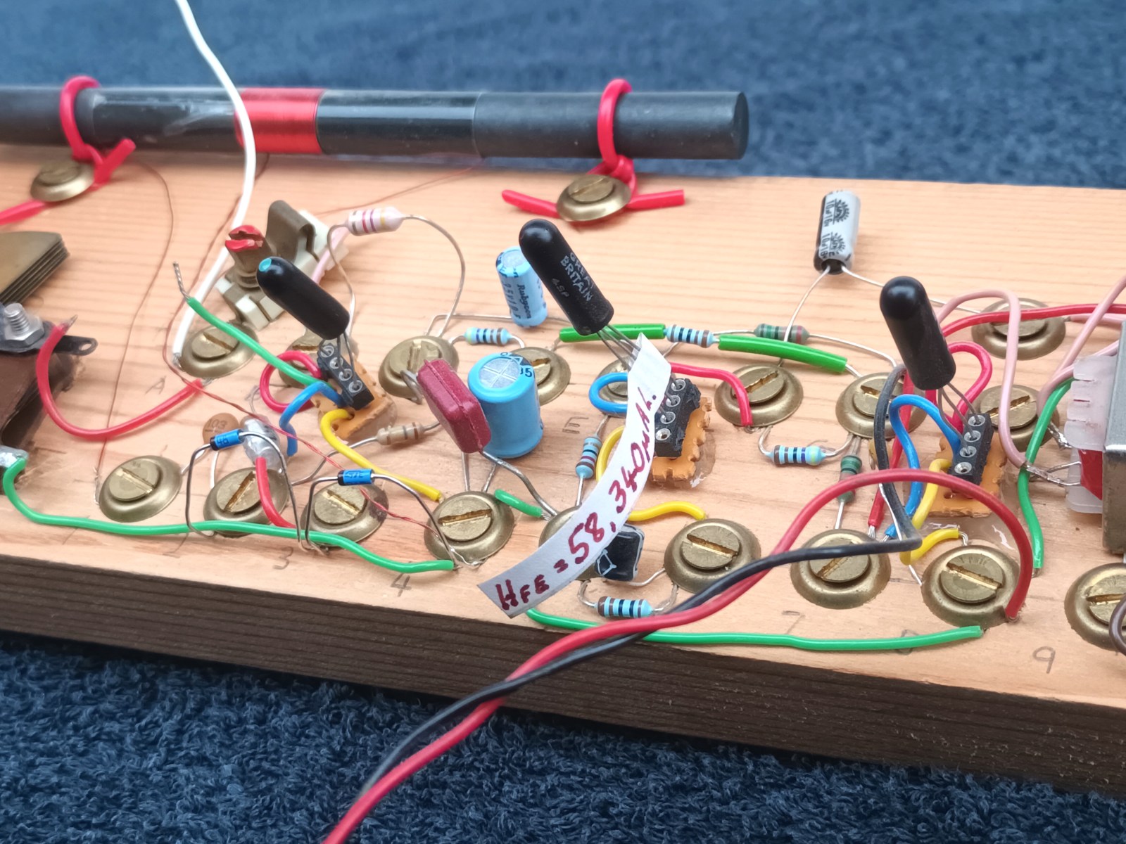 click to enlarge The Completed Ladybird Radio
Showing OC45 and OC71 Transistors