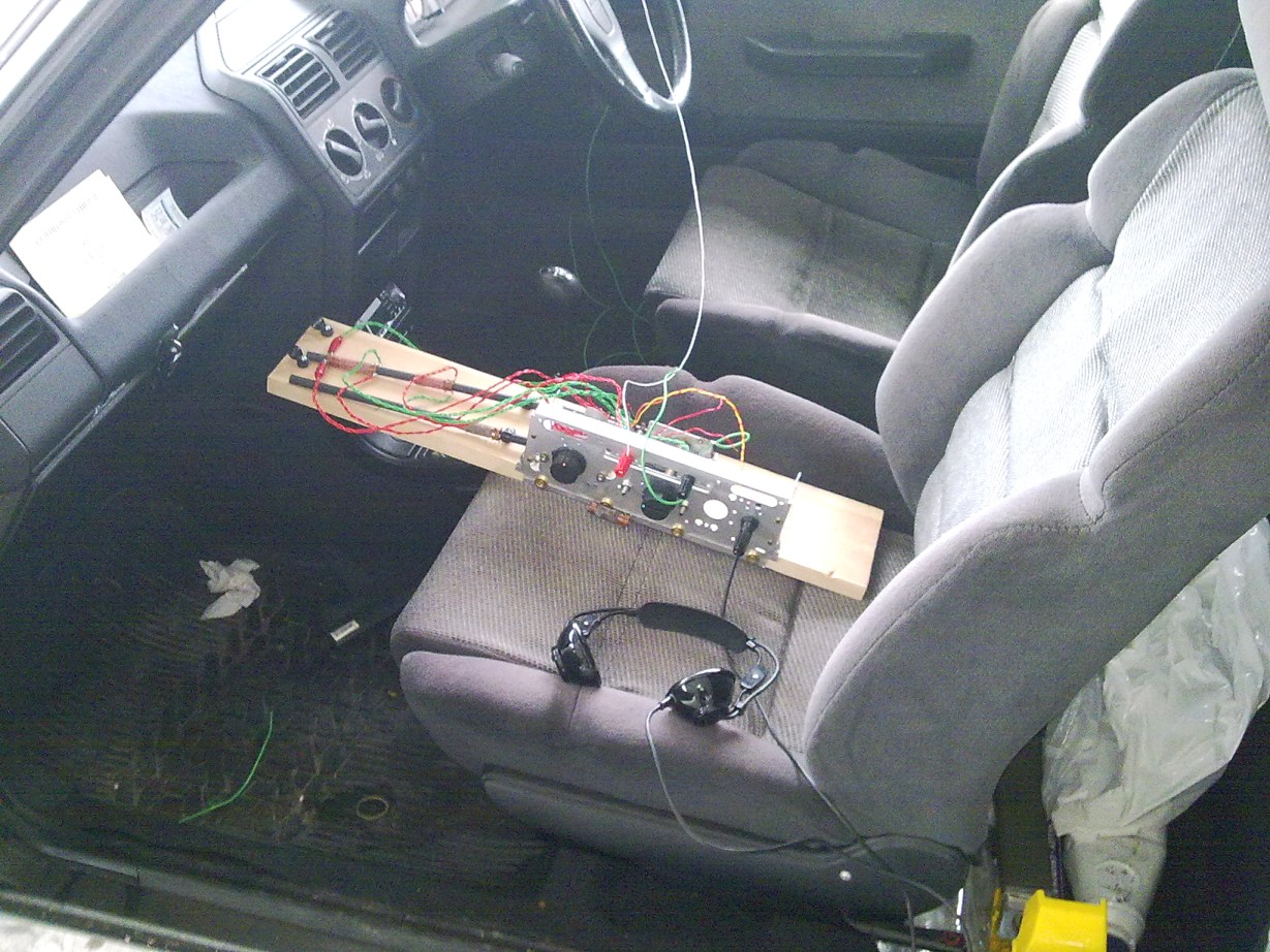 click to enlarge Crystal Radio Set In The Car
Gertrude, The Trusty 1992 Peugeot 205 XT