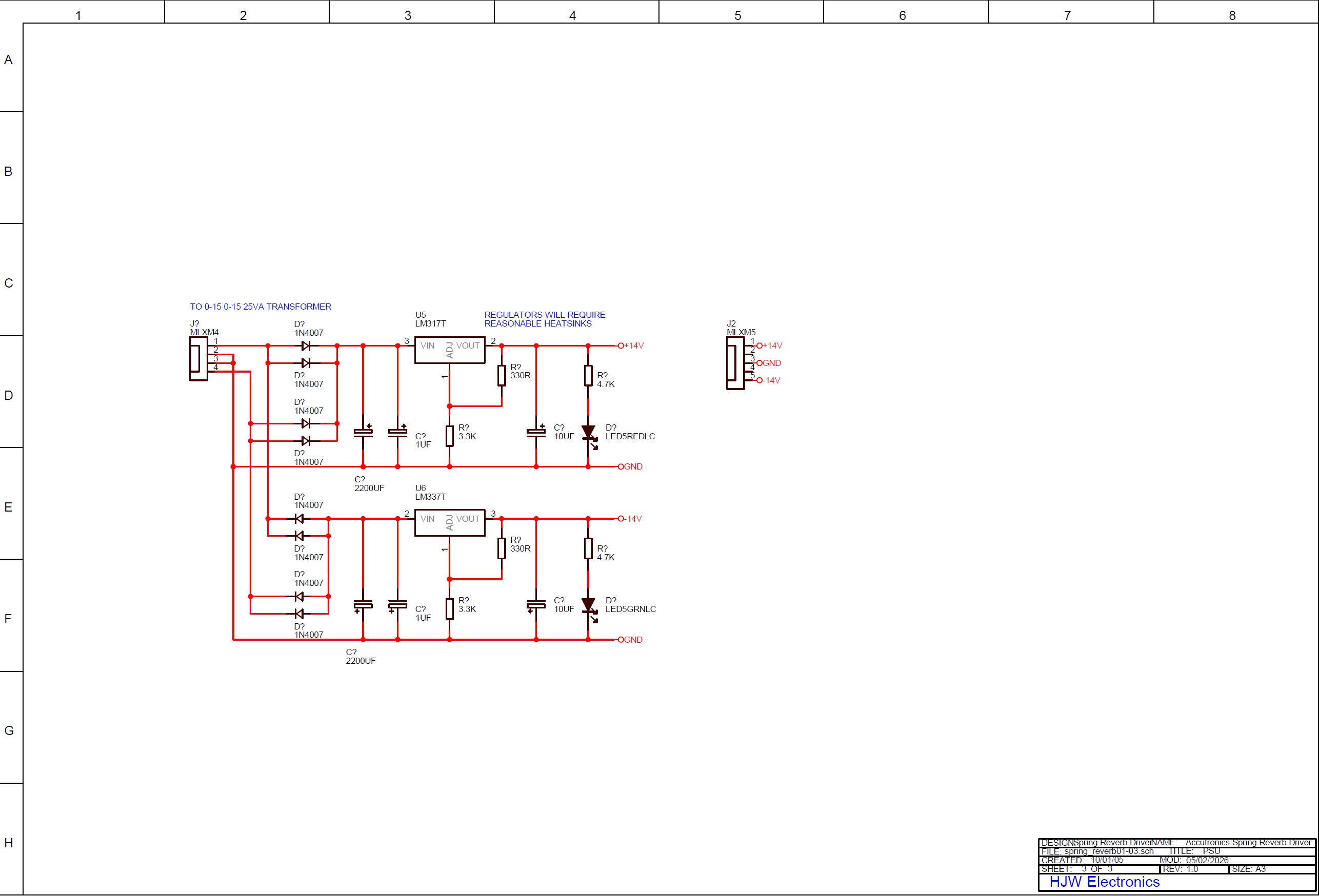 click to enlarge Power Supply Regulators For
Triple Tank Spring Reverberation