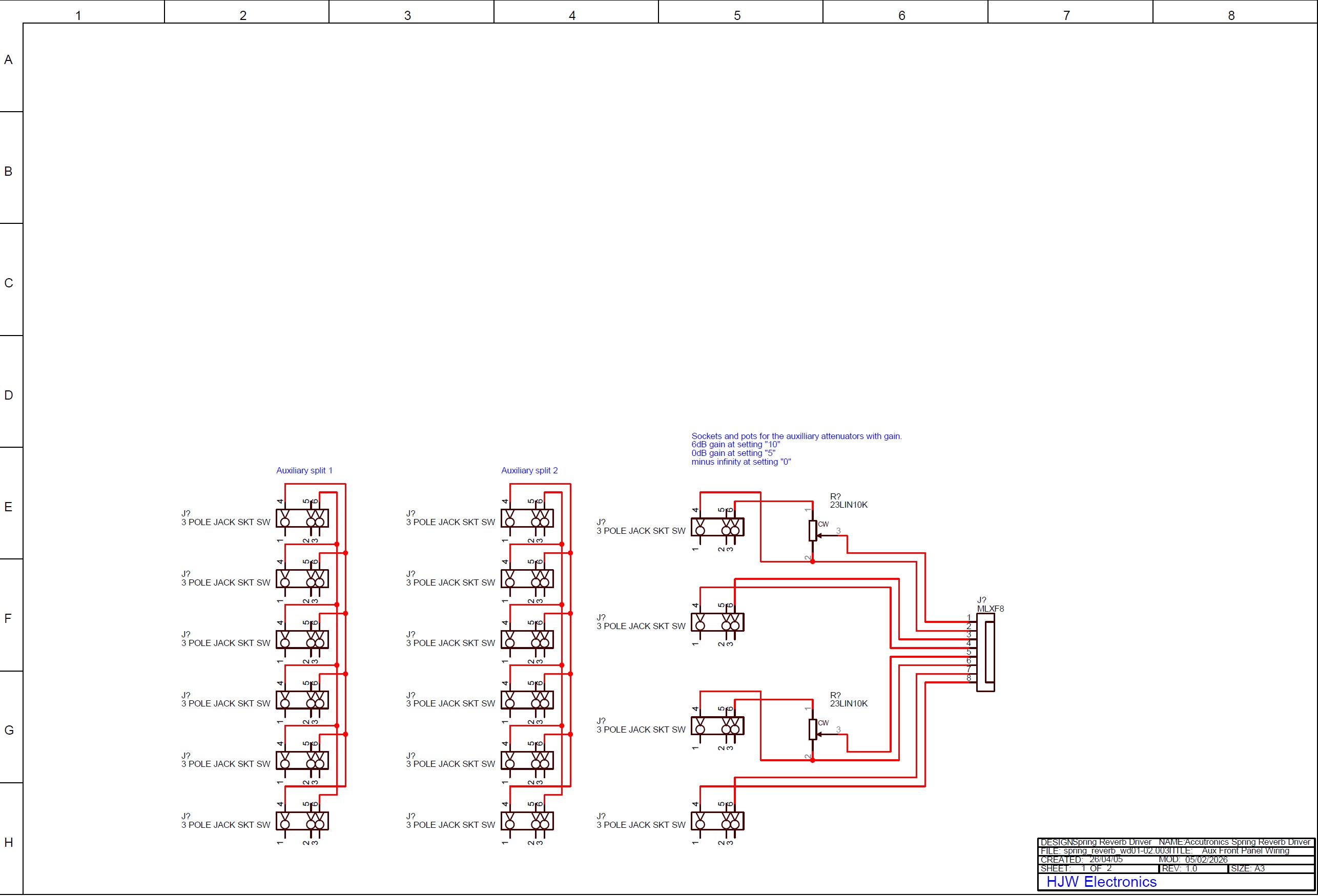 click to enlarge Auxiliary Front Panel Wiring
On Spring Reverb Main Front Panel