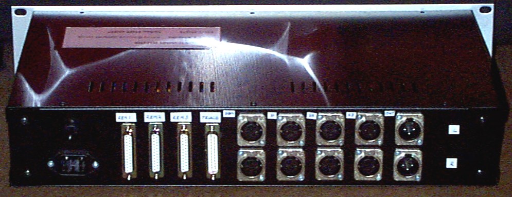 click to enlarge Studio Switcher Rear Panel With
Multiple Remote D Sockets And XLR Audio Inputs And Outputs