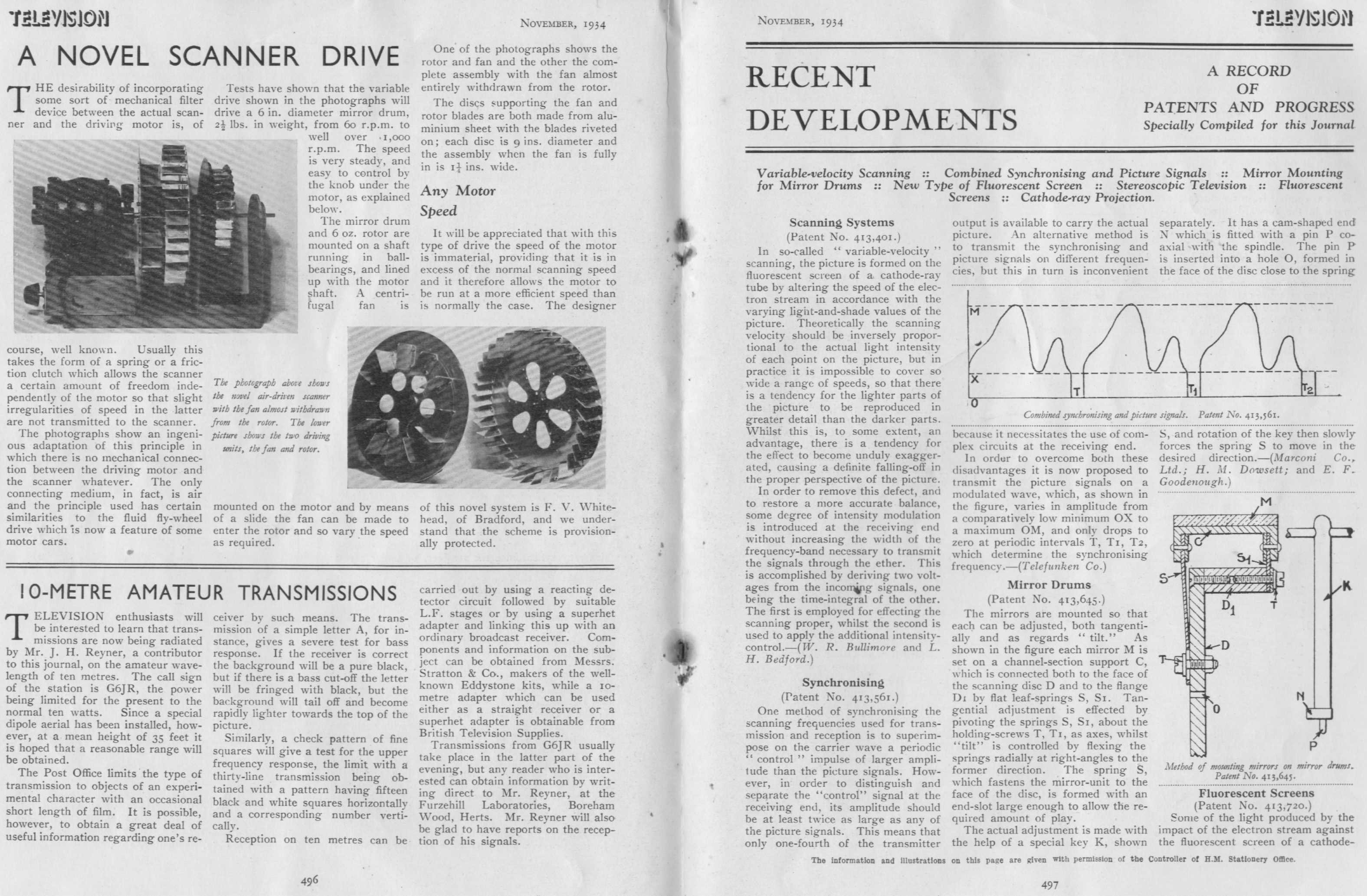 Television Journal November 1934 pages 496-497
