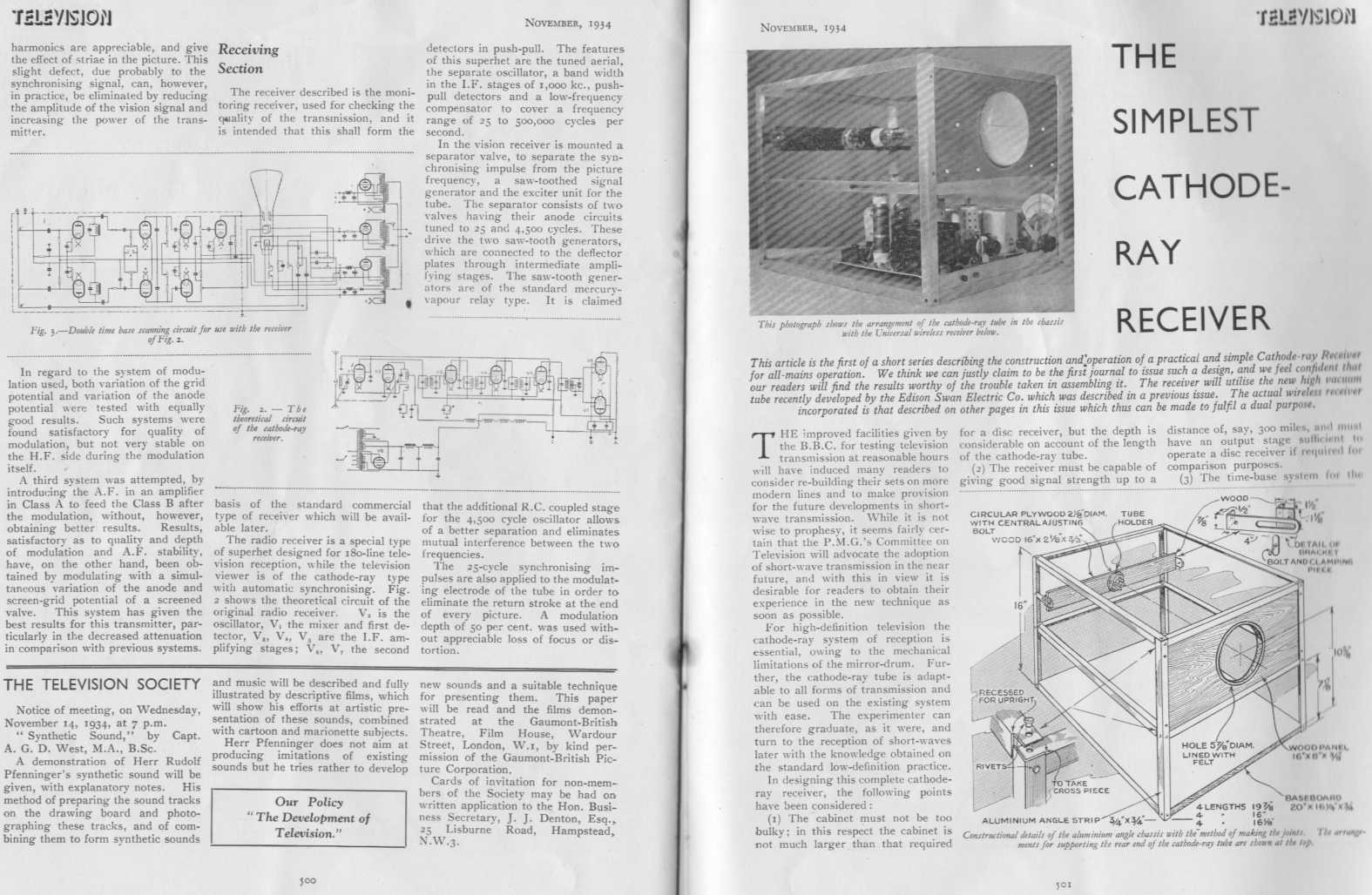 Television Journal November 1934 pages 500-501