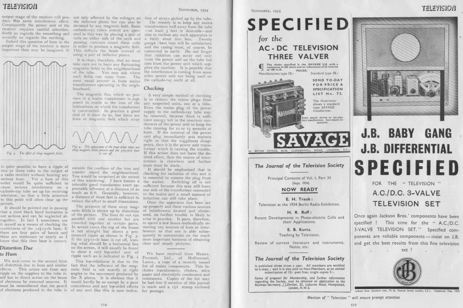 Television Journal November 1934