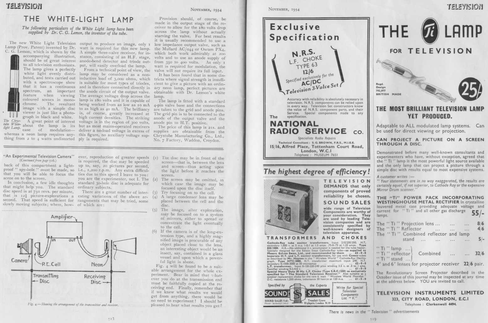 Television Journal November 1934 pages 518-519